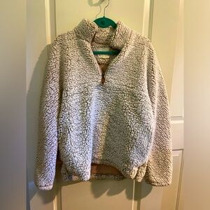Thread & Supply Off-White Quarter Zip Sherpa, Women’s Size Large